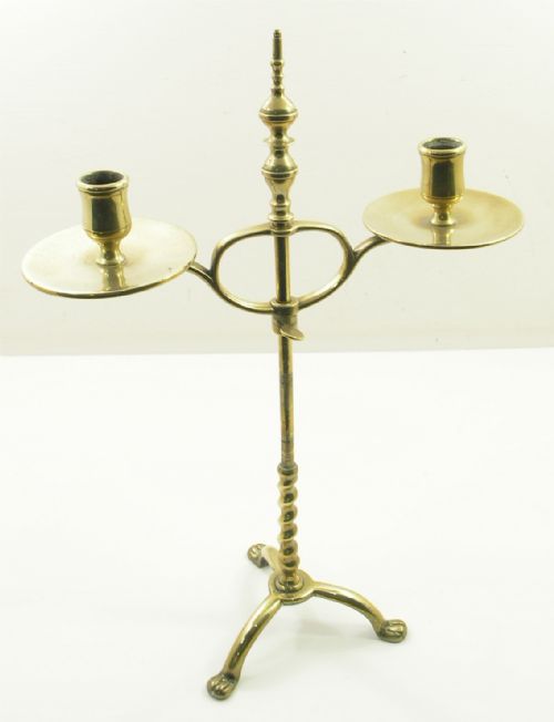 19th Century Dutch Adjustable Brass Candlestick