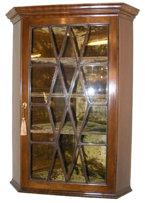 Georgian Scottish Mahogany Glazed Corner Cabinet