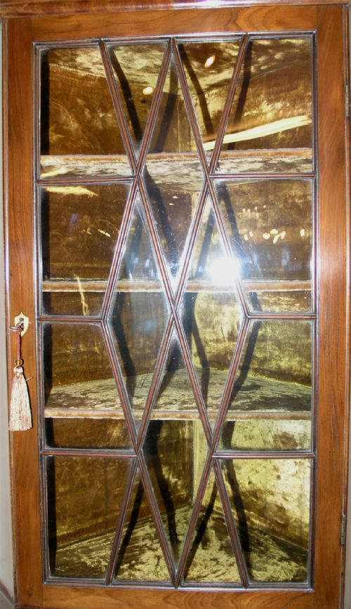fig 1. GEORGIAN SCOTTISH MAHOGANY GLAZED CORNER CABINET