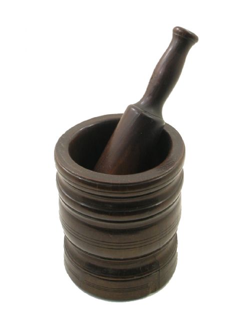 Superb 18th Century Lignum Mortar & Pestle. C. 1740