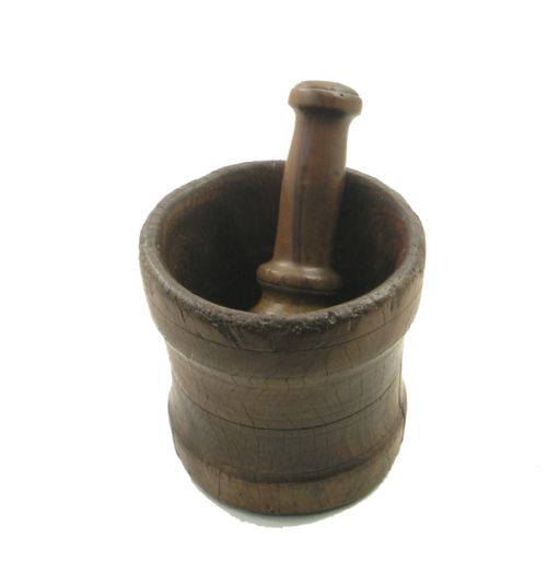 Rare 17th Century Lignum Mortar & Pestle. C. 1680