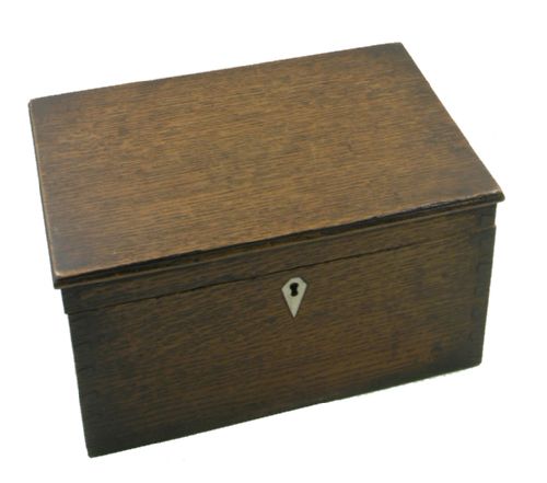 Georgian Oak Candle Box, Formed Like a Coffer