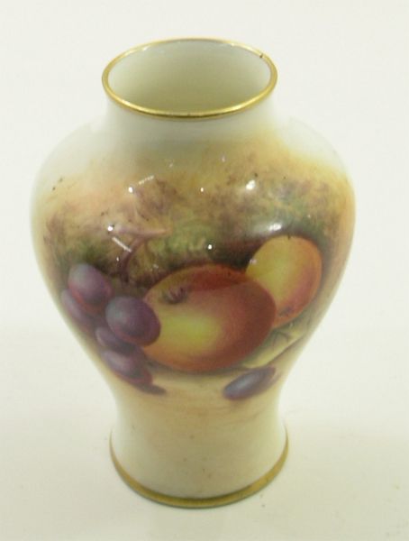 Royal Worcester Signed Fruits Vase. Date for 1954