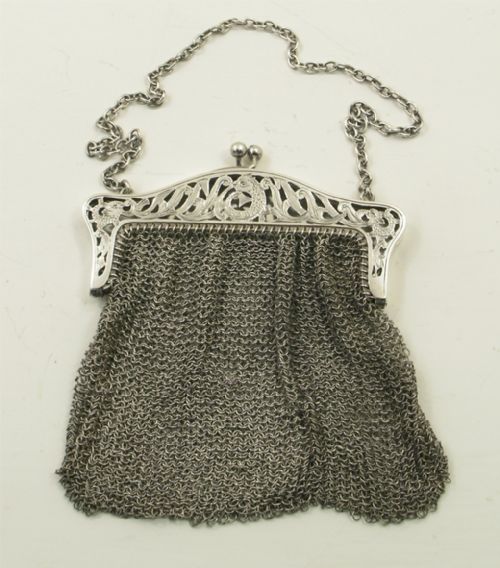 Superb Edwardian Silver Chain-mail Handbag. 1910