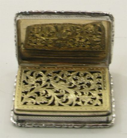fig 1. SUPERB GEORGE III SILVER VINAIGRETTE. COMPLETE. 1813