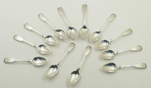 Fine Set of 12 Edinburgh Silver Teaspoons. 1833