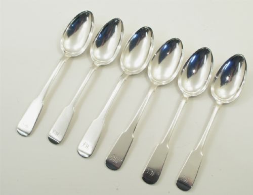 Rare Set of 6 Large Perth Silver Serving Spoons