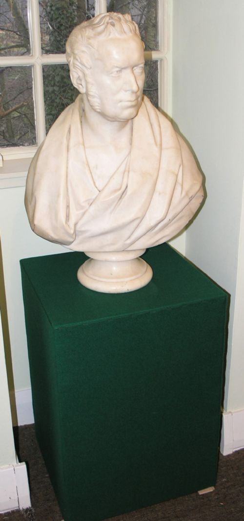 Carved Marble Bust by Peter Hollins. Dated 1851