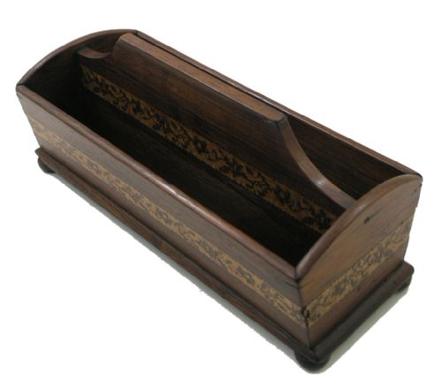 19th Century Tunbridge Ware Letter Rack / Desk Tidy
