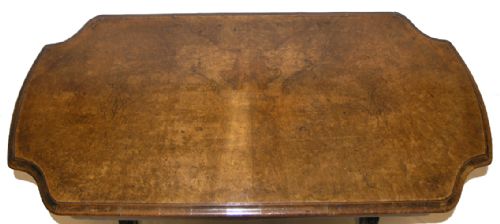 fig 1. QUALITY VICTORIAN BURR WALNUT LIBRARY TABLE