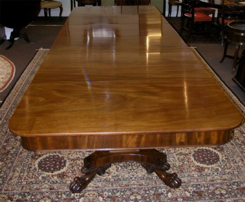 Huge 12 Foot 4" Long Georgian Mahogany Dining Table