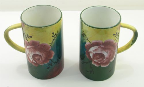 Good Pair of "Jazzy" Wemyss Ware Tankards. C. 1920