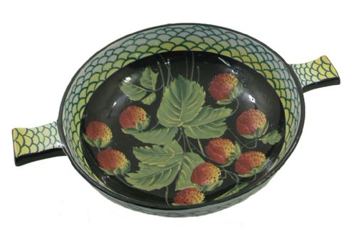 Very Rare Scottish Wemyss Ware Quaich. Strawberries.