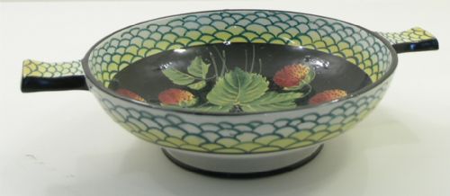 fig 1. VERY RARE SCOTTISH WEMYSS WARE QUAICH. STRAWBERRIES.