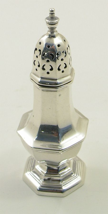 Unusual Miniature Silver Sugar Caster Design Pepper