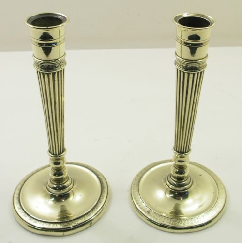 Fine Pair of Early 19th Century Brass Candlesticks