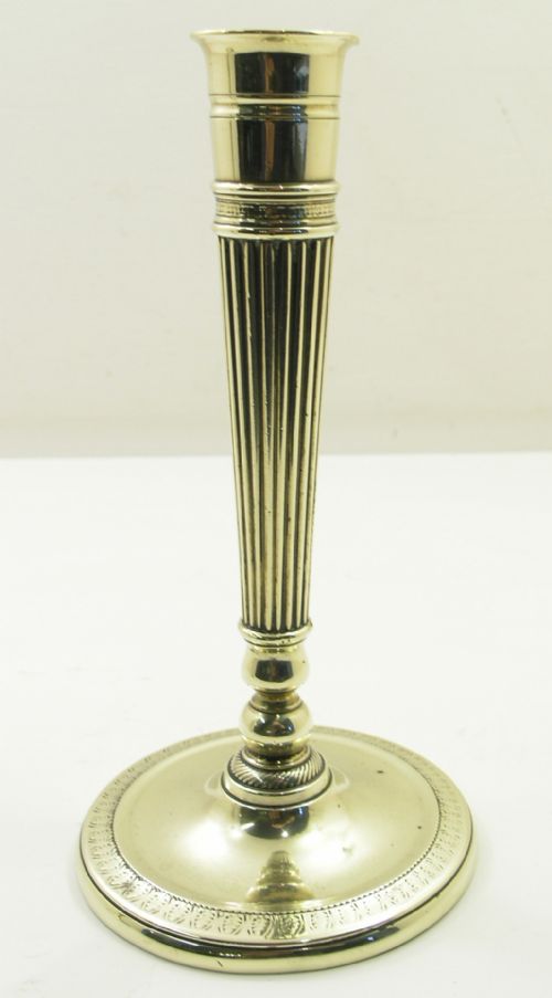 fig 1. FINE PAIR OF EARLY 19TH CENTURY BRASS CANDLESTICKS