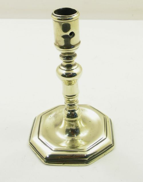 Good Queen Anne Period Brass Candlestick. C. 1710