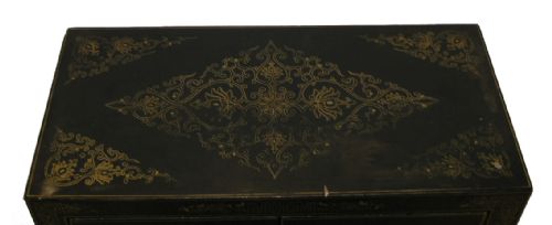 fig 1. VICTORIAN CHINESE LACQUERED & INLAID CABINET. C. 1880