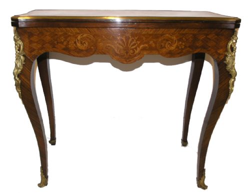 fig 1. FINEST QUALITY 19th CENTURY FRENCH CARD TABLE