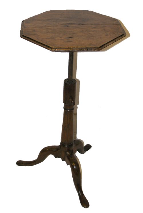 Early 18th Century Oak Adjustable Candle Stand. C. 1720