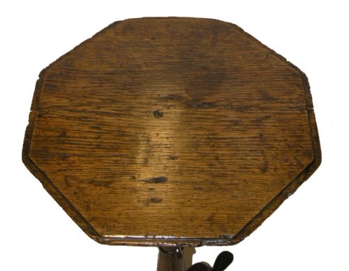 fig 1. EARLY 18th CENTURY OAK ADJUSTABLE CANDLE STAND. C. 1720