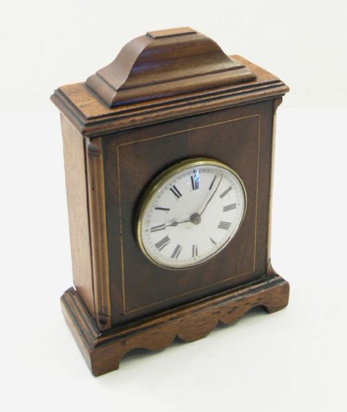 Unusual Georgian Mahogany Miniature Bracket Clock