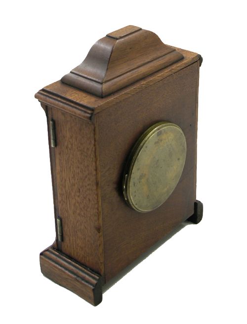 fig 2. UNUSUAL GEORGIAN MAHOGANY MINIATURE BRACKET CLOCK