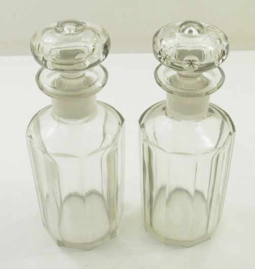 Good Pair of 19th Century Octagonal Glass Decanters