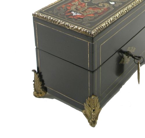 fig 2. STUNNING QUALITY FRENCH BOULLE SCENT BOTTLE BOX