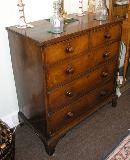 fig 1. GEORGIAN ELM CHEST OF DRAWERS, GORGEOUS PATINATION.