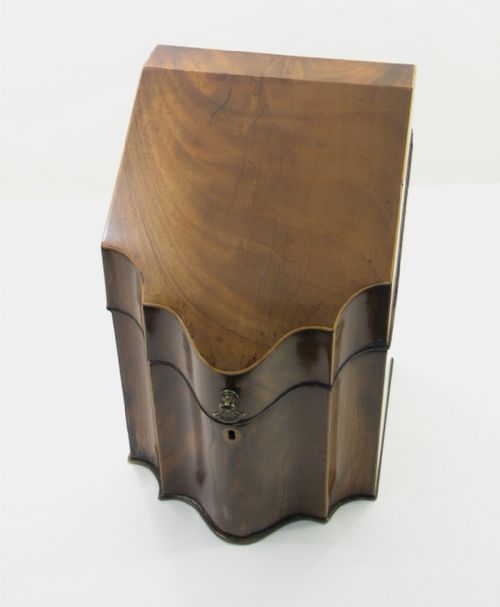 Georgian Mahogany Knife Box, Complete & Original