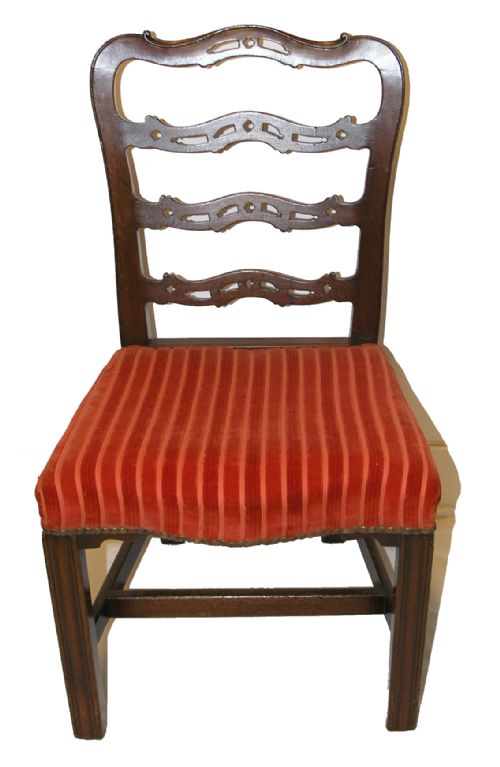 Set of 6 Georgian Mahogany Ladder Back Dining Chairs