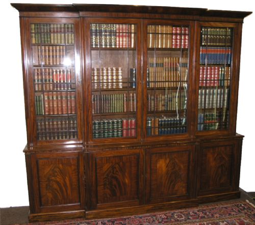 Large Georgian Mahogany Breakfront Bookcase. C. 1825