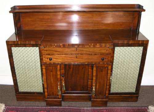 Outstanding Regency Mahogany Breakfront Cabinet. C. 1820