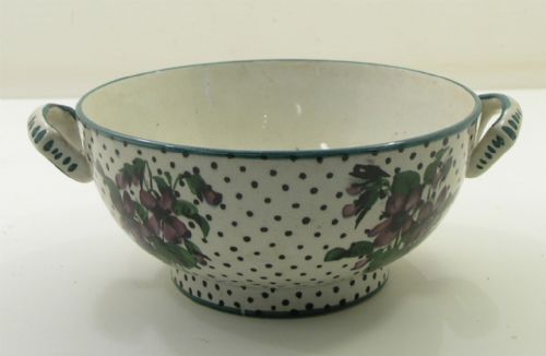 fig 1. VERY RARE SCOTTISH WEMYSS WARE SPONGE BOWL. VIOLETS