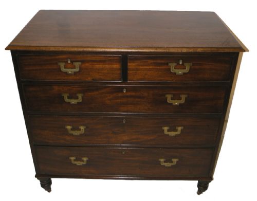 George III Military Style Mahogany Chest of Drawers