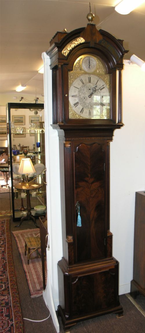 Impressive 8 Day Flame Mahogany Longcase Clock