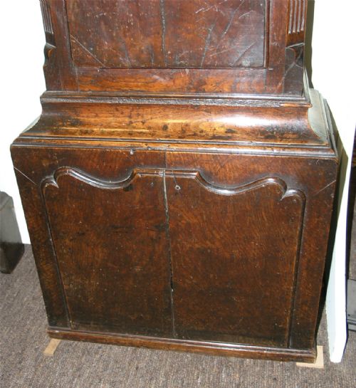 fig 1. SMALL 18th CENTURY OAK CASED 8 DAY LONGCASE