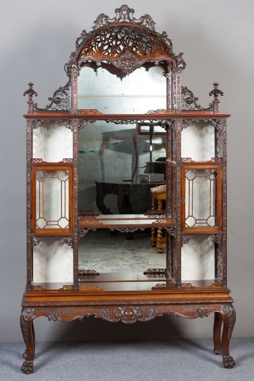 fig 1. LATE 19th CENT. CHINESE CHIPPENDALE CHINA CABINET