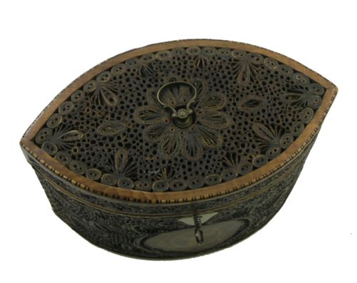 fig 1. RARE GEORGE III PAPER SCROLL TEA CADDY. 1770