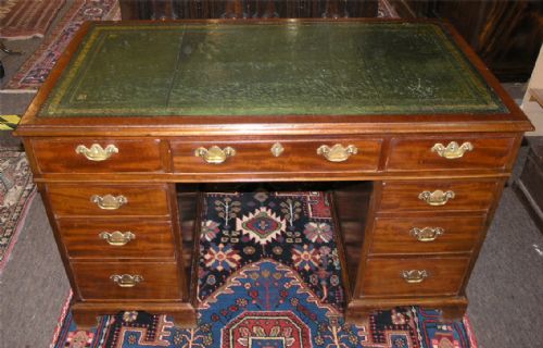 Georgian Style Mahogany Pedestal Desk. C. 1870