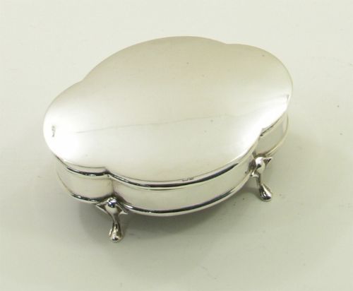 Lovely Shape Edwardian Silver Trinket Box. 1907