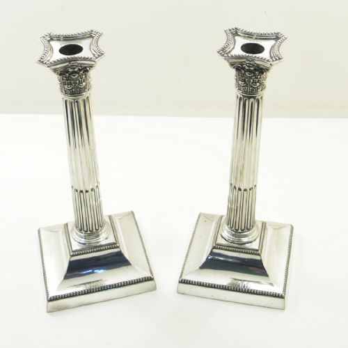Fine Pair of Elkington Silver Plate Candlesticks