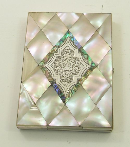Good Mother of Pearl & Silver Card & Memo Case