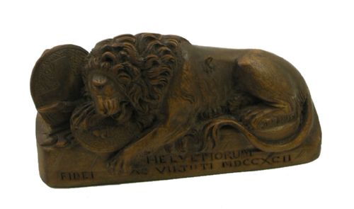 Swiss Limewood Carving of a Lion at Lucerne. C. 1880