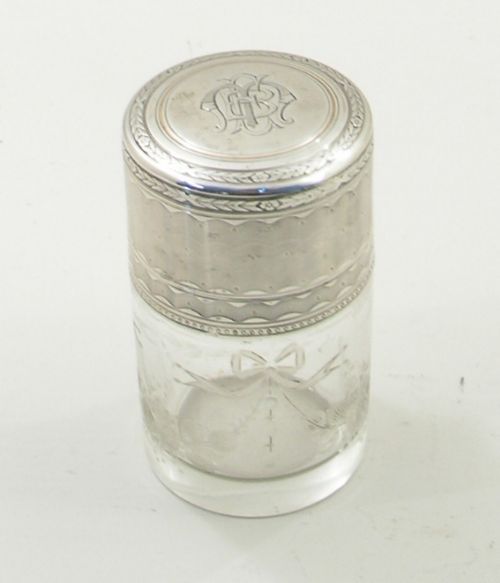 Beautiful French Ladies Silver Top Scent Bottle