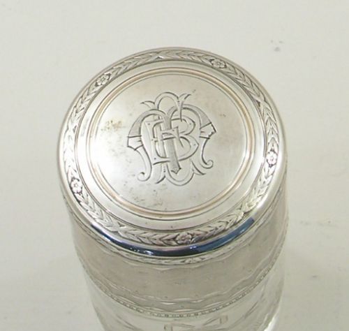 fig 1. BEAUTIFUL FRENCH LADIES SILVER TOP SCENT BOTTLE