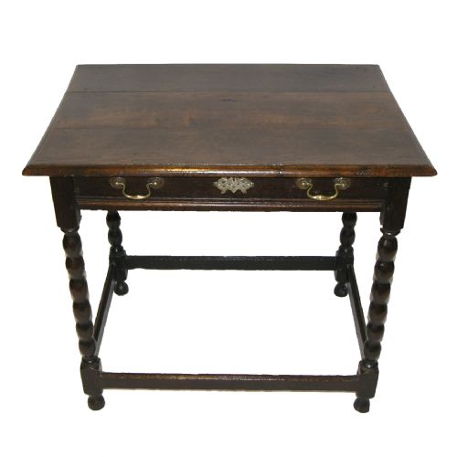 17th Century Oak Bobbin Turned Side Table. C. 1680