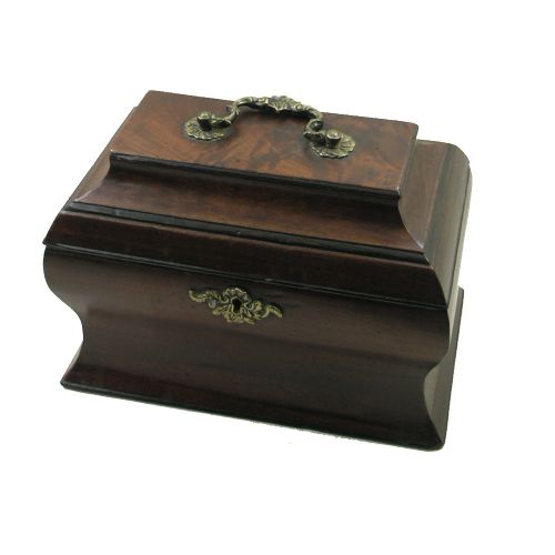 George III Mahogany Bombe Shape Tea Caddy. C. 1780